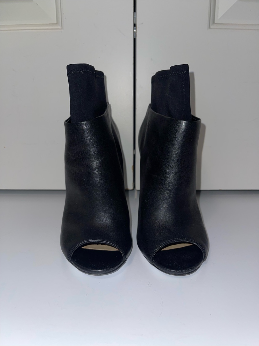 Women’s Black Peep Toe Ankle Boots